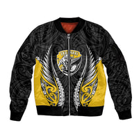 Taranaki 2026 Rugby Custom Sleeve Zip Bomber Jacket NZ Maori Silver Fern
