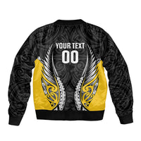 Taranaki 2026 Rugby Custom Sleeve Zip Bomber Jacket NZ Maori Silver Fern