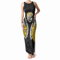 Taranaki 2026 Rugby Custom Tank Maxi Dress NZ Maori Silver Fern LT14 Women Black - Polynesian Pride