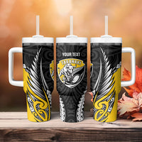 Taranaki 2026 Rugby Custom Tumbler With Handle NZ Maori Silver Fern