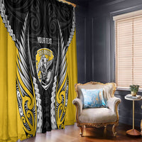 Taranaki 2026 Rugby Custom Window Curtain NZ Maori Silver Fern