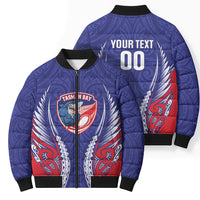 Tasman Bay 2026 Rugby Custom Bomber Puffer Jacket NZ Maori Silver Fern