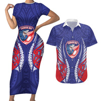 Tasman Bay 2026 Rugby Custom Couples Matching Short Sleeve Bodycon Dress and Hawaiian Shirt NZ Maori Silver Fern