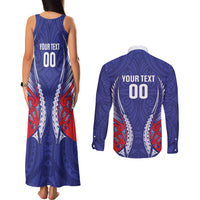 Tasman Bay 2026 Rugby Custom Couples Matching Tank Maxi Dress and Long Sleeve Button Shirt NZ Maori Silver Fern