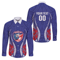 Tasman Bay 2026 Rugby Custom Family Matching Off The Shoulder Long Sleeve Dress and Hawaiian Shirt NZ Maori Silver Fern LT14 - Polynesian Pride