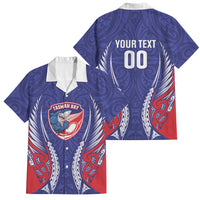 Tasman Bay 2026 Rugby Custom Family Matching Puletasi and Hawaiian Shirt NZ Maori Silver Fern LT14 Dad's Shirt - Short Sleeve Blue - Polynesian Pride
