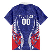 Tasman Bay 2026 Rugby Custom Family Matching Puletasi and Hawaiian Shirt NZ Maori Silver Fern LT14 Dad's Shirt - Long Sleeve Blue - Polynesian Pride