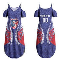 Tasman Bay 2026 Rugby Custom Family Matching Summer Maxi Dress and Hawaiian Shirt NZ Maori Silver Fern LT14 Mom's Dress Blue - Polynesian Pride
