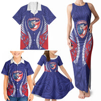 Tasman Bay 2026 Rugby Custom Family Matching Tank Maxi Dress and Hawaiian Shirt NZ Maori Silver Fern LT14 - Polynesian Pride