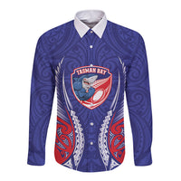 Tasman Bay 2026 Rugby Custom Long Sleeve Button Shirt NZ Maori Silver Fern