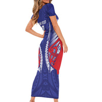 Tasman Bay 2026 Rugby Custom Short Sleeve Bodycon Dress NZ Maori Silver Fern