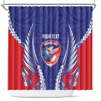 Tasman Bay 2026 Rugby Custom Shower Curtain NZ Maori Silver Fern