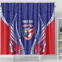 Tasman Bay 2026 Rugby Custom Shower Curtain NZ Maori Silver Fern