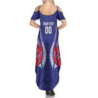 Tasman Bay 2026 Rugby Custom Summer Maxi Dress NZ Maori Silver Fern LT14 - Polynesian Pride