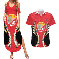 Waikato 2026 Rugby Custom Couples Matching Summer Maxi Dress and Hawaiian Shirt NZ Maori Silver Fern