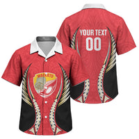 Waikato 2026 Rugby Custom Family Matching Off Shoulder Short Dress and Hawaiian Shirt NZ Maori Silver Fern LT14 Son's Shirt Red - Polynesian Pride