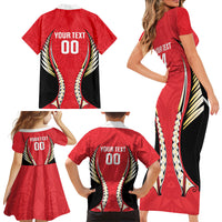 Waikato 2026 Rugby Custom Family Matching Short Sleeve Bodycon Dress and Hawaiian Shirt NZ Maori Silver Fern