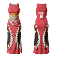 Waikato 2026 Rugby Custom Family Matching Tank Maxi Dress and Hawaiian Shirt NZ Maori Silver Fern LT14 Mom's Dress Red - Polynesian Pride