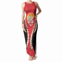 Waikato 2026 Rugby Custom Tank Maxi Dress NZ Maori Silver Fern LT14 Women Red - Polynesian Pride