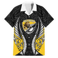 Wellington 2026 Rugby Custom Family Matching Off The Shoulder Long Sleeve Dress and Hawaiian Shirt NZ Maori Silver Fern