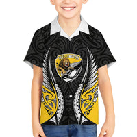 Wellington 2026 Rugby Custom Kid Hawaiian Shirt NZ Maori Silver Fern LT14 Kid Black - Polynesian Pride