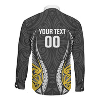 Wellington 2026 Rugby Custom Long Sleeve Button Shirt NZ Maori Silver Fern LT14 - Polynesian Pride
