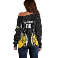 Wellington 2026 Rugby Custom Off Shoulder Sweater NZ Maori Silver Fern