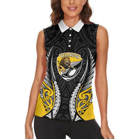 Wellington 2026 Rugby Custom Women Sleeveless Polo Shirt NZ Maori Silver Fern