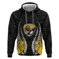 Wellington 2026 Rugby Custom Zip Hoodie NZ Maori Silver Fern LT14 Pullover Hoodie Black - Polynesian Pride