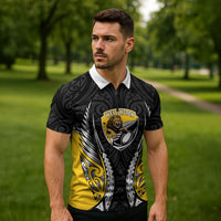 Wellington 2026 Rugby Custom Zipper Polo Shirt NZ Maori Silver Fern LT14 - Polynesian Pride