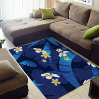 Teal Purple Banana Leaf Hawaii Area Rug Lau Maia Plumeria Tropical Summer Vibes