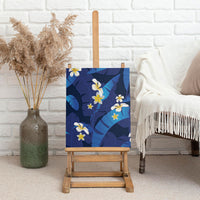 Teal Purple Banana Leaf Hawaii Canvas Wall Art Lau Maia Plumeria Tropical Summer Vibes
