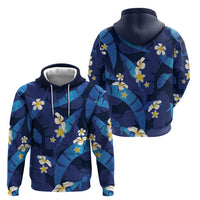 Teal Purple Banana Leaf Hawaii Hoodie Lau Maia Plumeria Tropical Summer Vibes