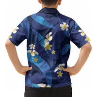 Teal Purple Banana Leaf Hawaii Kid Hawaiian Shirt Lau Maia Plumeria Tropical Summer Vibes