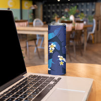Teal Purple Banana Leaf Hawaii Skinny Tumbler Lau Maia Plumeria Tropical Summer Vibes