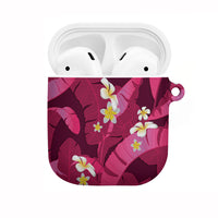 Pink Banana Leaf Hawaii AirPods Case Lau Maia Plumeria Tropical Summer Vibes LT14 Pink - Polynesian Pride
