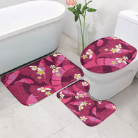 Pink Banana Leaf Hawaii Bathroom Set Lau Maia Plumeria Tropical Summer Vibes