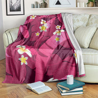 Pink Banana Leaf Hawaii Blanket Lau Maia Plumeria Tropical Summer Vibes