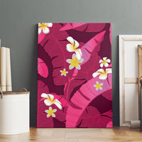 Pink Banana Leaf Hawaii Canvas Wall Art Lau Maia Plumeria Tropical Summer Vibes LT14 - Polynesian Pride