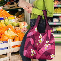 Pink Banana Leaf Hawaii Grocery Bag Lau Maia Plumeria Tropical Summer Vibes LT14 - Polynesian Pride