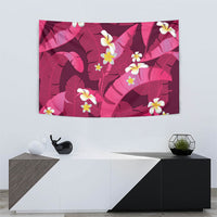 Pink Banana Leaf Hawaii Tapestry Lau Maia Plumeria Tropical Summer Vibes