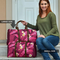 Pink Banana Leaf Hawaii Travel Bag Lau Maia Plumeria Tropical Summer Vibes LT14 - Polynesian Pride