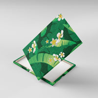 Green Banana Leaf Hawaii Canvas Wall Art Lau Maia Plumeria Tropical Summer Vibes LT14 With Frame Green - Polynesian Pride