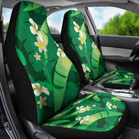 Green Banana Leaf Hawaii Car Seat Cover Lau Maia Plumeria Tropical Summer Vibes