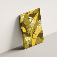 Yellow Banana Leaf Hawaii Canvas Wall Art Lau Maia Plumeria Tropical Summer Vibes LT14 - Polynesian Pride