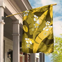 Yellow Banana Leaf Hawaii Garden Flag Lau Maia Plumeria Tropical Summer Vibes
