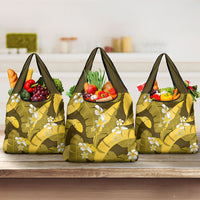 Yellow Banana Leaf Hawaii Grocery Bag Lau Maia Plumeria Tropical Summer Vibes
