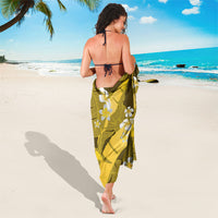 Yellow Banana Leaf Hawaii Sarong Lau Maia Plumeria Tropical Summer Vibes