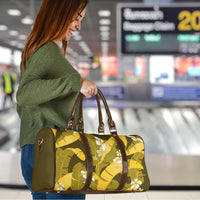 Yellow Banana Leaf Hawaii Travel Bag Lau Maia Plumeria Tropical Summer Vibes