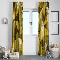 Yellow Banana Leaf Hawaii Window Curtain Lau Maia Plumeria Tropical Summer Vibes